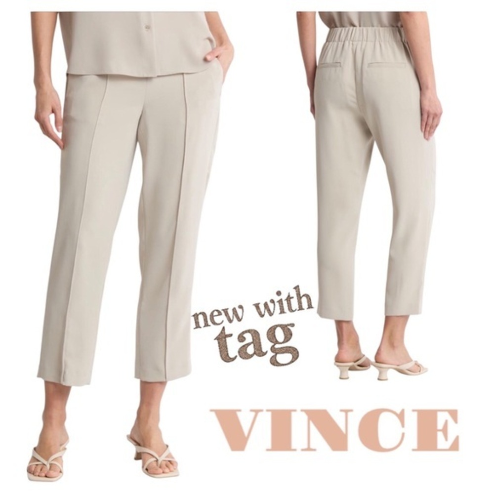 Vince Cropped Ankle Pants in Light Beige